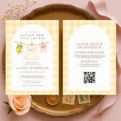 Invitation Fête de naissance de bébé fille au linge de citron
