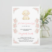 Invitation Fête de Naissance de Bébé Fille & Chiot Golden Ret (Debout devant)