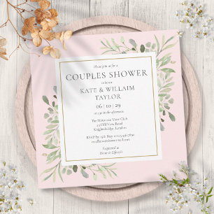 Invitation Fête de naissance de bébé fille en aquarelle rose
