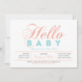 Invitation Fête de naissance de bébé fille en typographie mod (Devant)