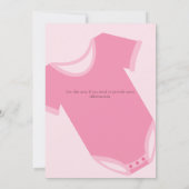 INVITATION FETE DE NAISSANCE DE BÉBÉ FILLE ROSE AVEC BIBERON (Dos)