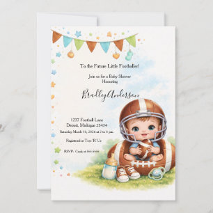 Invitation Fête de naissance de bébé footballeur garçon