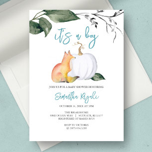 Invitation Fête de naissance de bébé garçon à l'aquarelle en