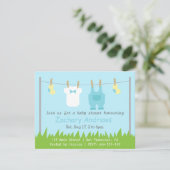 Invitation Fête de naissance de bébé garçon adorable avec des (Debout devant)