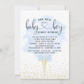 Invitation Fête de naissance de bébé garçon avec barbe à papa (Devant)