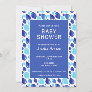 Invitation Fête de naissance de bébé garçon avec motif de bal