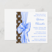 Invitation Fête de naissance de bébé garçon avec train marron (Devant / Derrière)