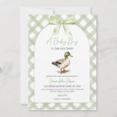 Invitation Fête de naissance de bébé garçon Canard colvert (Devant)
