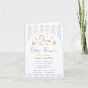 Invitation Fête de naissance de bébé garçon Cheval à bascule