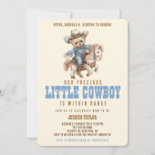 Invitation Fête de naissance de bébé garçon Cowboy Teddy Bear (Devant)