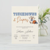 Invitation Fête de naissance de bébé garçon de football améri (Debout devant)