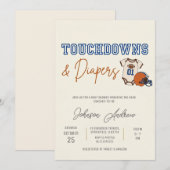 Invitation Fête de naissance de bébé garçon de football améri (Devant / Derrière)