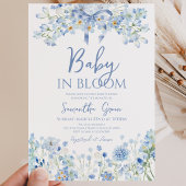 Invitation Fête de naissance de bébé garçon en fleurs