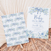 Invitation Fête de naissance de bébé garçon en fleurs