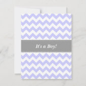 Invitation Fête de naissance de bébé garçon mignon, Chevron b (Dos)