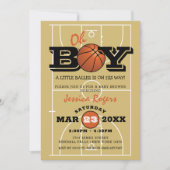 Invitation Fête de naissance de bébé garçon 'Oh Boy' Basketba (Devant)
