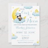 Invitation Fête de naissance de bébé garçon Panda Bear Over T (Devant)