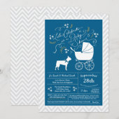 Invitation Fête de naissance de bébé garçon Terrier de Boston (Devant / Derrière)
