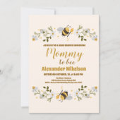 Invitation Fête de naissance de bébé Maman abeille (Devant)