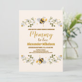 Invitation Fête de naissance de bébé Maman abeille (Debout devant)