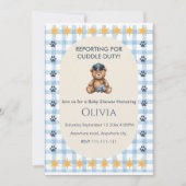 Invitation Fête de naissance de bébé pour la police : Présent (Devant)