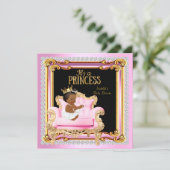 Invitation Fête de naissance de bébé princesse Chaise argent (Debout devant)