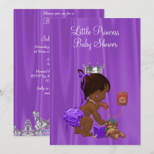 Invitation Fête de naissance de bébé princesse ethnique