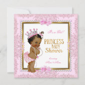 Invitation Fête de naissance de bébé princesse ethnique Or Ro (Devant)