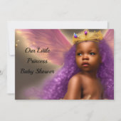 Invitation Fête de naissance de bébé princesse ethnique papil (Devant)
