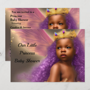 Invitation Fête de naissance de bébé princesse ethnique papil