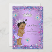 Invitation Fête de naissance de bébé princesse ethnique Rose (Devant)