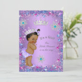 Invitation Fête de naissance de bébé princesse ethnique Rose (Debout devant)