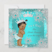 Invitation Fête de naissance de bébé princesse Hiver Ethnique (Devant)