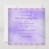 Invitation Fête de naissance de bébé princesse lilas violet l (Dos)