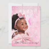 Invitation Fête de naissance de bébé princesse papillon rose  (Devant)