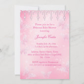 Invitation Fête de naissance de bébé princesse papillon rose  (Dos)