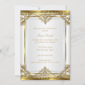 Invitation Fête de naissance de bébé princesse perle blanche (Dos)