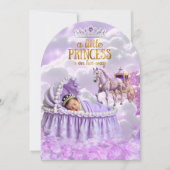 Invitation Fête de naissance de bébé princesse violette Carro (Devant)