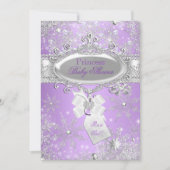 Invitation Fête de naissance de Bébé Princesse Violette d'Hiv (Devant)