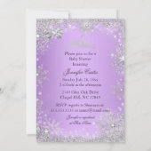 Invitation Fête de naissance de Bébé Princesse Violette d'Hiv (Dos)