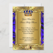 Invitation Fête de naissance de bébé royal bleu Prince Royal (Dos)