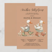 Invitation Fête de naissance de Bébé Silly Goose 2 (Devant / Derrière)
