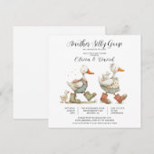 Invitation Fête de naissance de bébé Silly Goose 2 (Devant / Derrière)