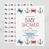Invitation Fête de Naissance de Bébé sur la Plage avec une An (Devant / Derrière)
