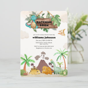 Invitation Fête de Naissance de Bébé Volcan Tropical qui Fait