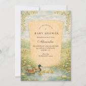 Invitation Fête de naissance de canard de bois (Devant)