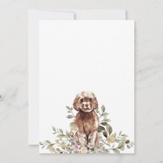 Invitation Fête de naissance de chiot Cavapoo (Dos)