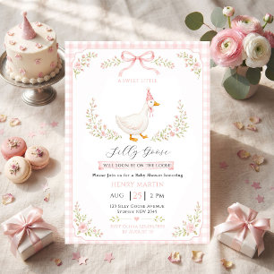 Invitation Fête de naissance de fille arc-en-ciel rose Preppy