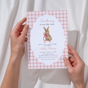 Invitation Fête de naissance de fille au thème de lapin rétro
