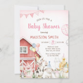 Invitation Fête de naissance de fille avec des animaux de la (Devant)